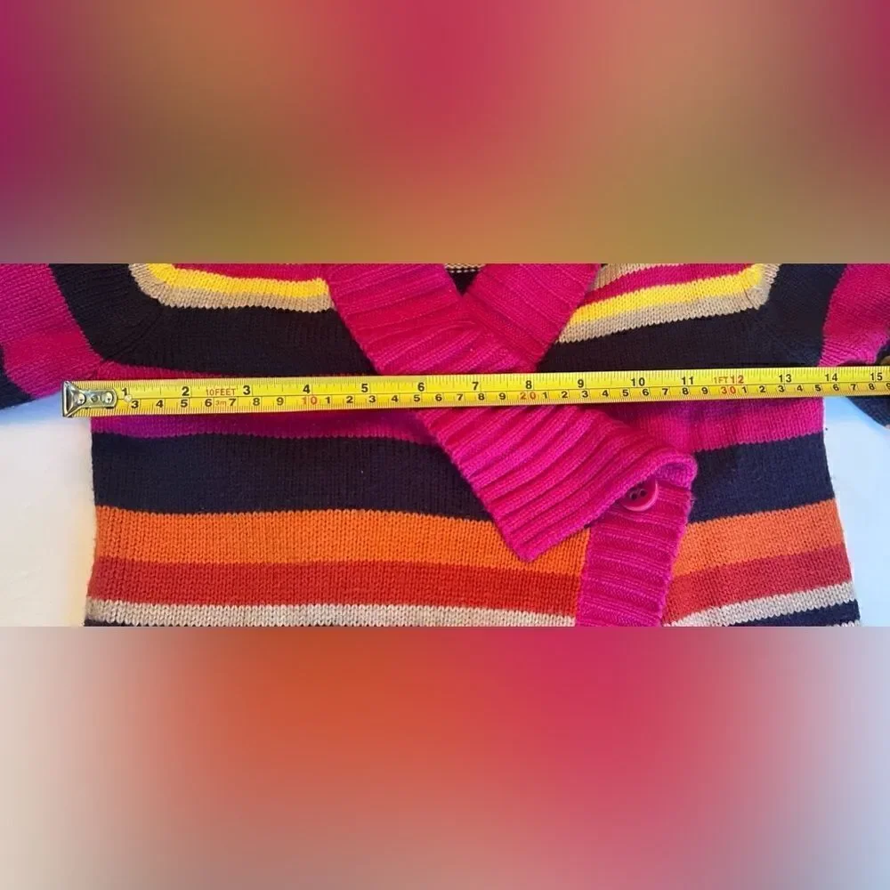 Gymboree Sweater Fashionable Fox Line Wrap Girls Sz M (7/8) Multicolor Stripes